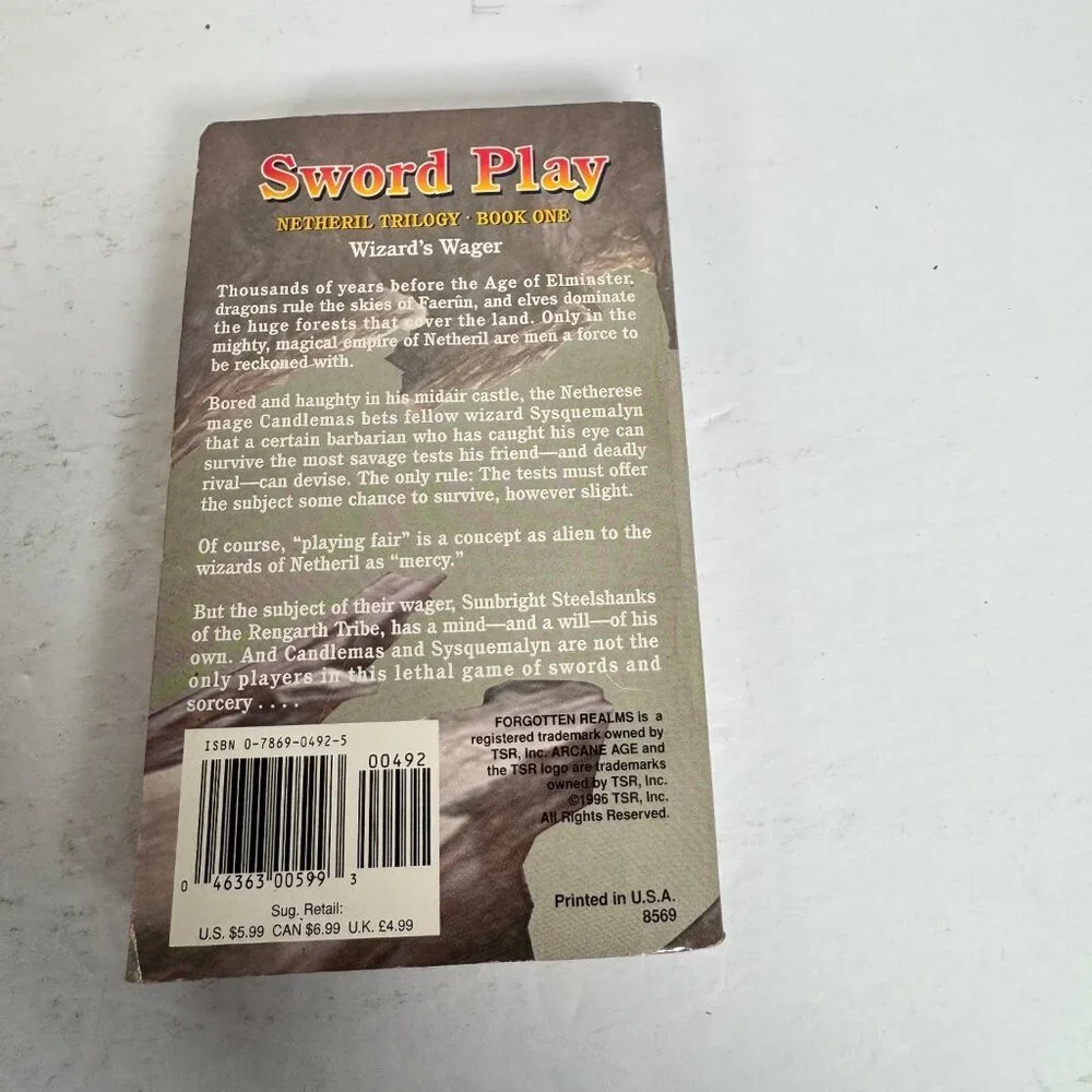Sword Play Clayton Emery 1996‎ First Printing Forgotten Realms Fantasy TSR